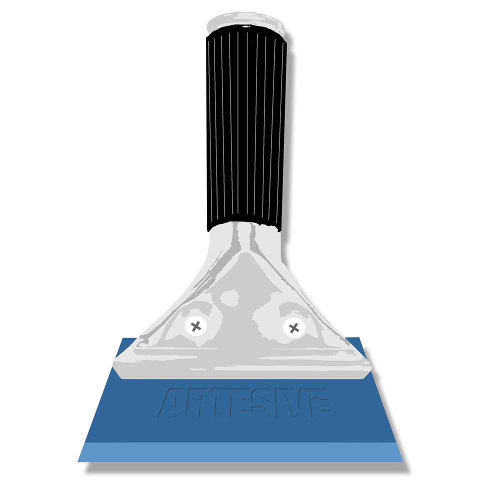 Espátula para aplicación de vinilo, Azul, 10 x 7 cm